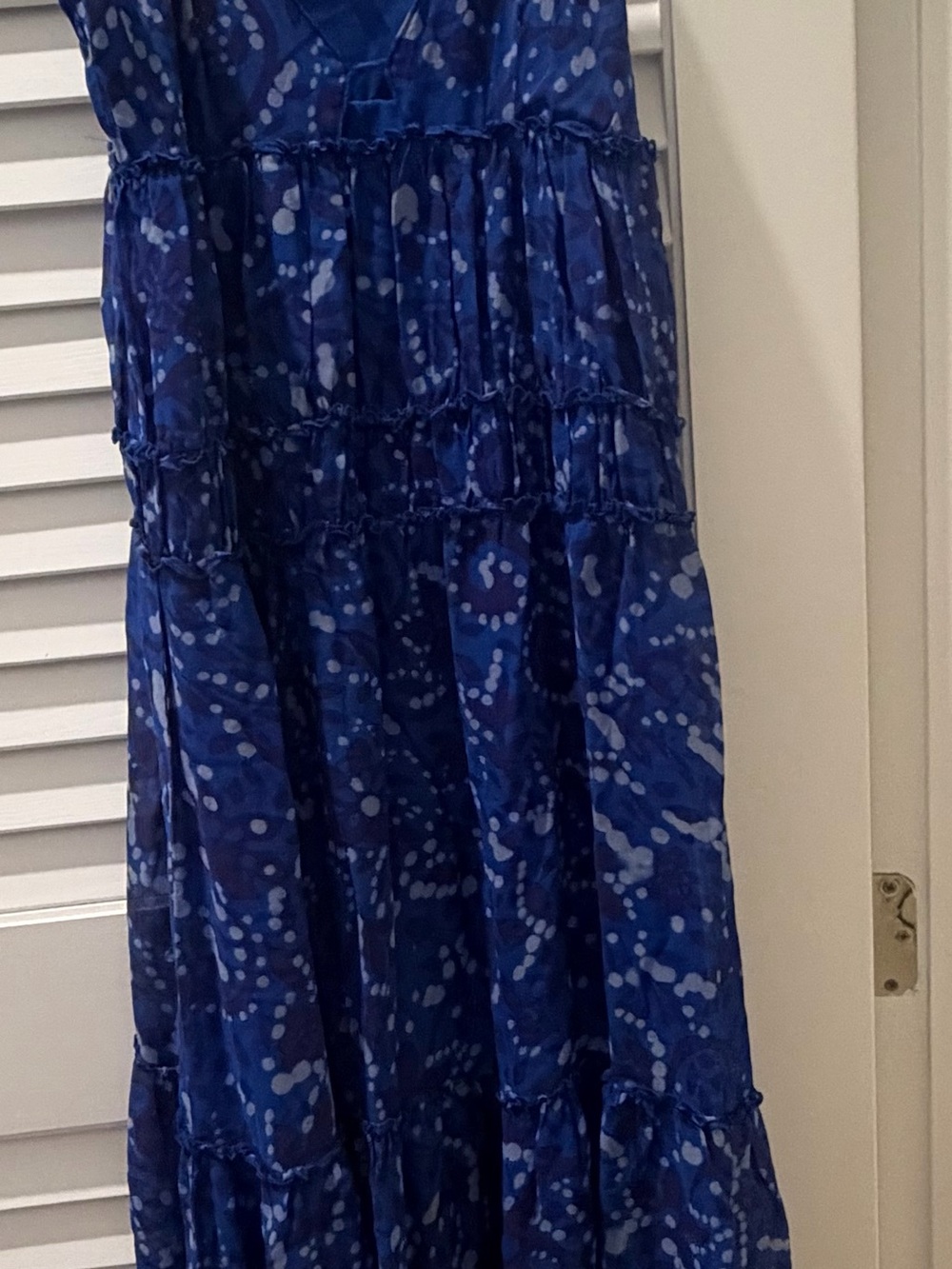 Rails Blue Printed Tiered Maxi Skirt